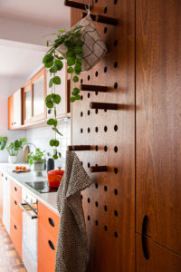 Retro kitchen peg board
