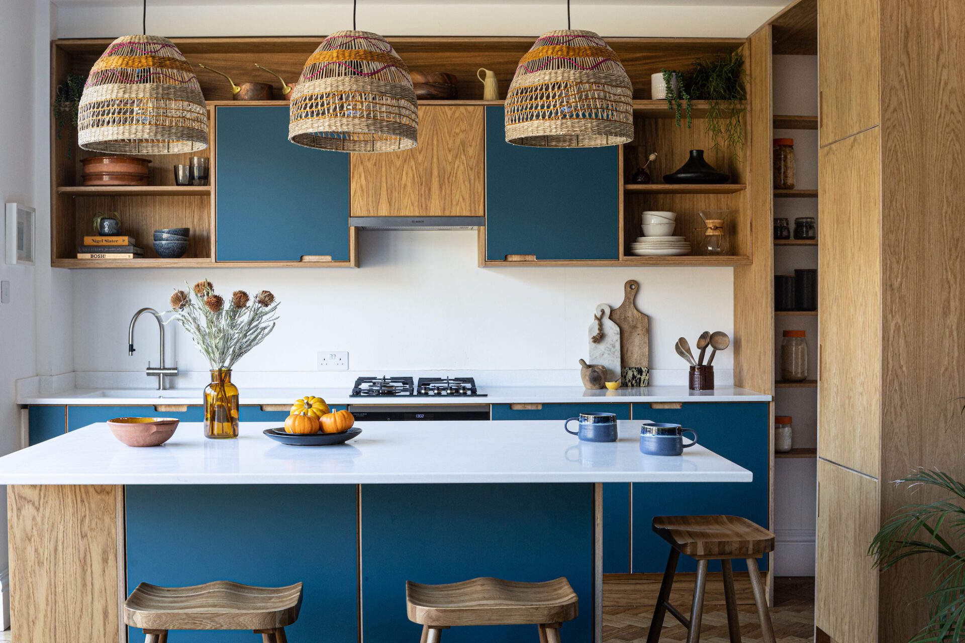 Maseru | Deep Blue Kitchen | Luxury Small Kitchen | Wood Works Brighton